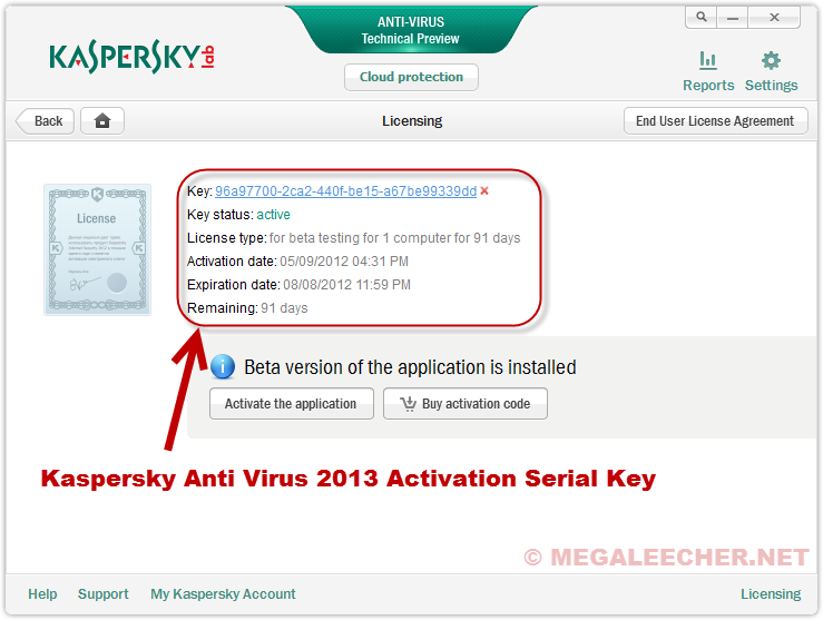 Kaspersky antivirus 2013 activation code free download for one year free